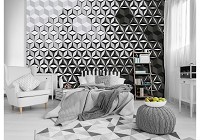 Абстракция флизелиновые фотообои на стену 416x290 см 3D Черно-белая мозаика из кубиков (10941VEXXXXL) +клей