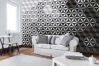 Флізелінові фотошпалери 3d абстракції Чорно-біла мозаїка з кубиків (10941V)+клей - вид 7 мініатюра