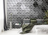 Флизелиновые фотообои абстракция на стену 460x300 см 3D Черно-белая мозаика из кубиков (10941V12) +клей