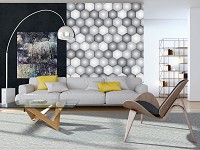 Флизелиновые фотообои 206x275 см Серые 3D соты (10942VEA)+клей - вид 5 миниатюра