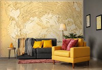 Флизелиновые фотообои для спальни 416x290 см Карта северного полушария (10943VEXXXXL)+клей