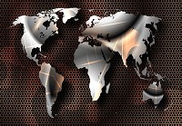 Флизелиновые фотообои для кухни 312x219 см Современная карта мира (10953VEXXL) +клей - вид 1 миниатюра