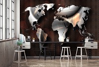 Флизелиновые фотообои в коридор 520x318 см Современная карта мира (10953VEXXXXXL) +клей