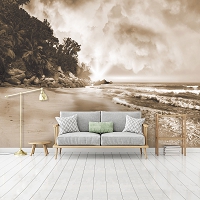 Флизелиновые фотообои море 254x184 см Закат на морском пляже в сепии (10964V4)+клей - вид 5 миниатюра