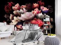 Флизелиновые фотообои в интерьере 312x219 см Цветы Большой букет (10972VEXXL) +клей