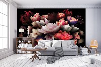 Флизелиновые фотообои с природой Цветы Большой букет (10972V)+клей