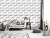 Абстрактные флизелиновые фотообои 416x290 см 3Д серые полосы (10976VEXXXXL) +клей