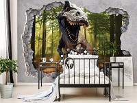 Флизелиновые фото обои природа 3d Динозавр (11034V)+клей