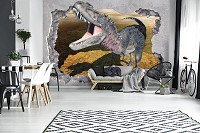 Животные флизелиновые фотообои 520x318 см 3d Стена и Динозавр (11037VEXXXXXL) +клей