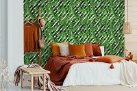 Флізелінові фотошпалери в інтер'єрі 416x290 см Зелене листя (11038VEXXXXL) +клей