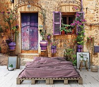 Флизелиновые фотообои 3д город цветы 520x318 см Лавандовая улица (11041VEXXXXXL) +клей