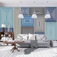 Флизелиновые фотообои геометрический узор 312x219 см Прямоугольники (11044VEXXL) +клей