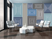 Флизелиновые красивые фото обои абстракция 254x184 см Прямоугольники (11044V4)+клей