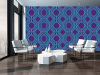 Флизелиновые фотообои 312x219 см Геометрия синяя плитка и мозаика (11049VEXXL) +клей