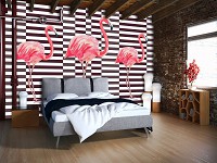 Абстрактні флізелінові фотошпалери на стіні 460x300 см Фламінго (11052V12)+клей - вид 7 мініатюра