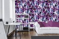 Абстракції флізелінові фотошпалери на стіні 460x300 см Фіолетове пір'я (11055V12)+клей - вид 6 мініатюра