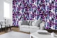 Абстракції флізелінові фотошпалери на стіні 460x300 см Фіолетове пір'я (11055V12)+клей - вид 8 мініатюра