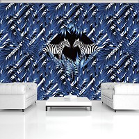 Флизелиновые современные фото обои 416x254 см Зебра (11061VEXXXL)+клей - вид 6 миниатюра