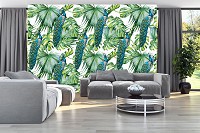 Флизелиновые фотообои листья 312x219 см Павлин (11063VEXXL)+клей