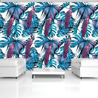 Флизелиновые фото обои на стену птички 254x184 см Павлин (11064V4)+клей