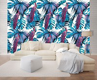 Флизелиновые фото обои листья 312x219 см Павлин (11064VEXXL)+клей