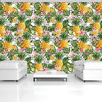 Флизелиновые фото обои зеленые листья 368x254 см Ананасы (11066V8)+клей