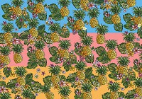 Флізелінові абстрактні фотошпалери на стіну 254x184 см Ананас (11067V4)+клей - вид 1 мініатюра