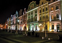 Флизелиновые фотообои вид на город 254x184 см Европейская улица ночью (1106V4)+клей