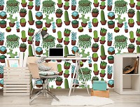 Красивые флизелиновые фотообои цветы 368x254 см Кактус на белом фоне (11071V8) +клей