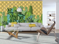 Флізелінові фотошпалери красиві квіти 368x280 см Острів кактусів (11072V10) +клей - вид 6 мініатюра