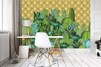 Флизелиновые фото обои на стену Остров кактусов (11072V)+клей