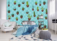 Флизелиновые фото обои цветы 254x184 см Кактус (11076V4)+клей