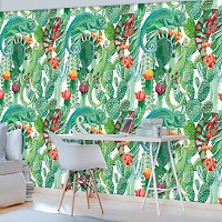 Флизелиновые фото обои кактусы хамелеон (11081V)+клей - вид 8 миниатюра