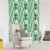 Флизелиновые фото обои с цветами на стену 206x275 см Кактус (11082VEA)+клей