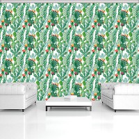 Цветы флизелиновые фотообои 312x219 см Кактус на белом фоне (11082VEXXL) +клей