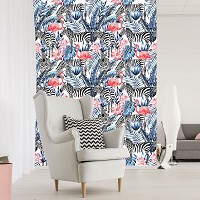 Флизелиновые фото обои с фламинго 184x254 см Мозаика (11084V4A)+клей