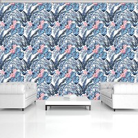 Флизелиновые фотообои в стиле модерн 416x254 см Разноцветное листья на белом фоне (11085VEXXXL) +клей