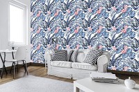 Флизелиновые фотообои 416x290 см Разноцветное листья на белом фоне (11085VEXXXXL) +клей