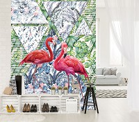 Флизелиновые фото обои абстракция 184x254 см Фламинго (11089V4A)+клей