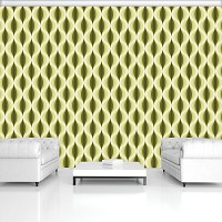 Готовые флизелиновые фотообои 312x219 см Абстракция разноцветная геометрия в желтых узорах (11136VEXXL) +клей