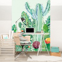 Флизелиновые фото обои с кактусами 206x275 см (11140VEA)+клей