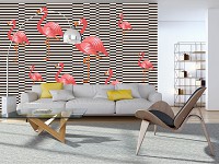 Флизелиновые фотообои геометрия 254x184 см Фламинго (11143V4)+клей