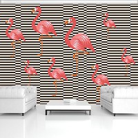 Флизелиновые фото обои абстракция Фламинго (11143V)+клей