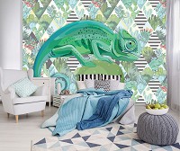 Флизелиновые красивые фото обои абстракция Хамелеон (11144V)+клей