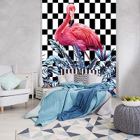 Флізелінові фото шпалери квіти на чорному 206x275 см Фламінго (11150VEA)+клей