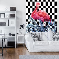 Флизелиновые фото обои цветы на черном фоне 184x254 см Фламинго (11150V4A)+клей