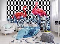 Абстракция флизелиновые фотообои 416x254 см Фламинго (11150VEXXXL)+клей