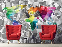 Флизелиновые 3д фото обои в детскую с картой мира 368x254 см (11188V8)+клей - вид 6 миниатюра