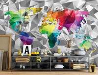 Флизелиновые 3д фото обои в детскую с картой мира 368x254 см (11188V8)+клей - вид 7 миниатюра