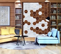 Флизелиновые фото обои 206x275 см Мозаика дерево текстура (11199VEA)+клей